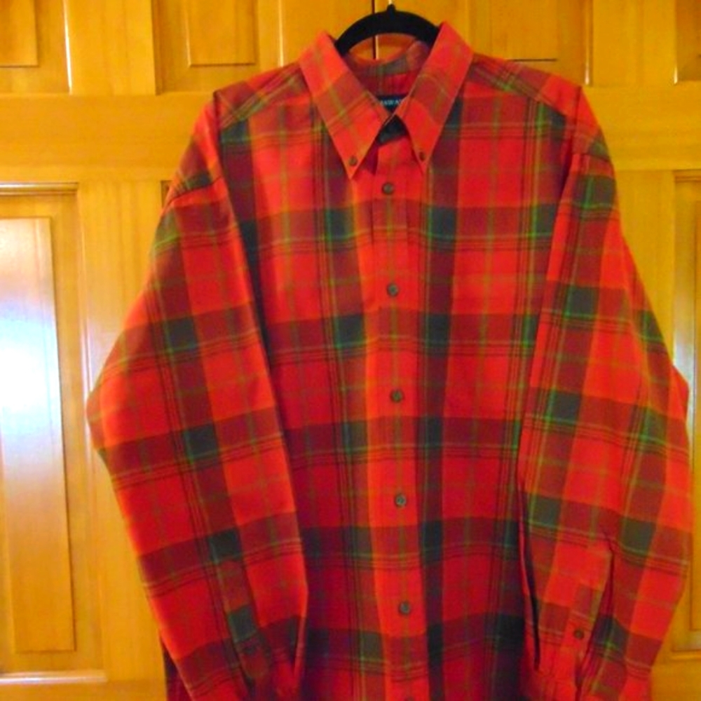 Men's Hathaway Red Plaid Dress Shirt